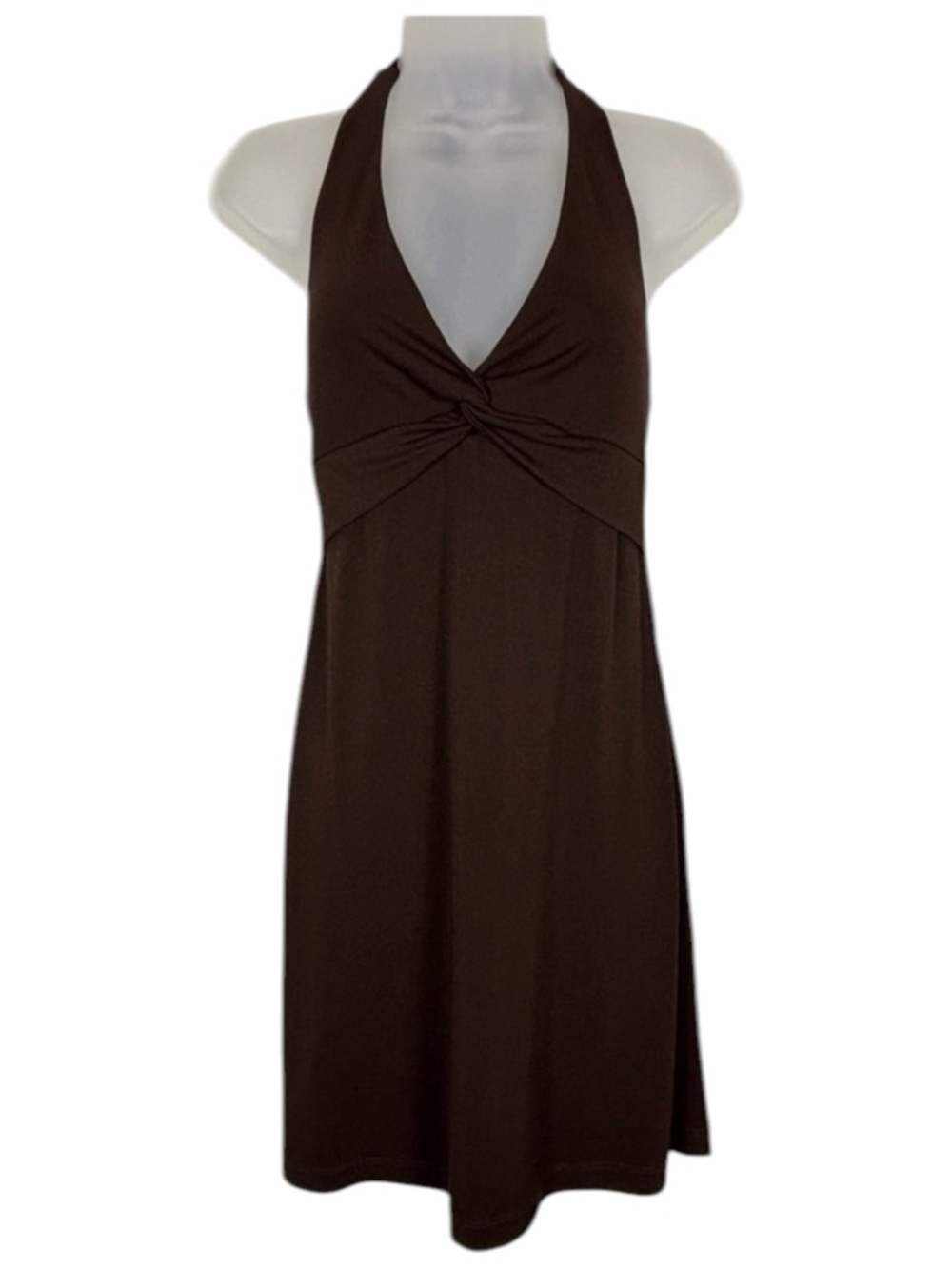 BCBGMaxAzria Mini Dress Formal Halter Chocolate Brown S Petite